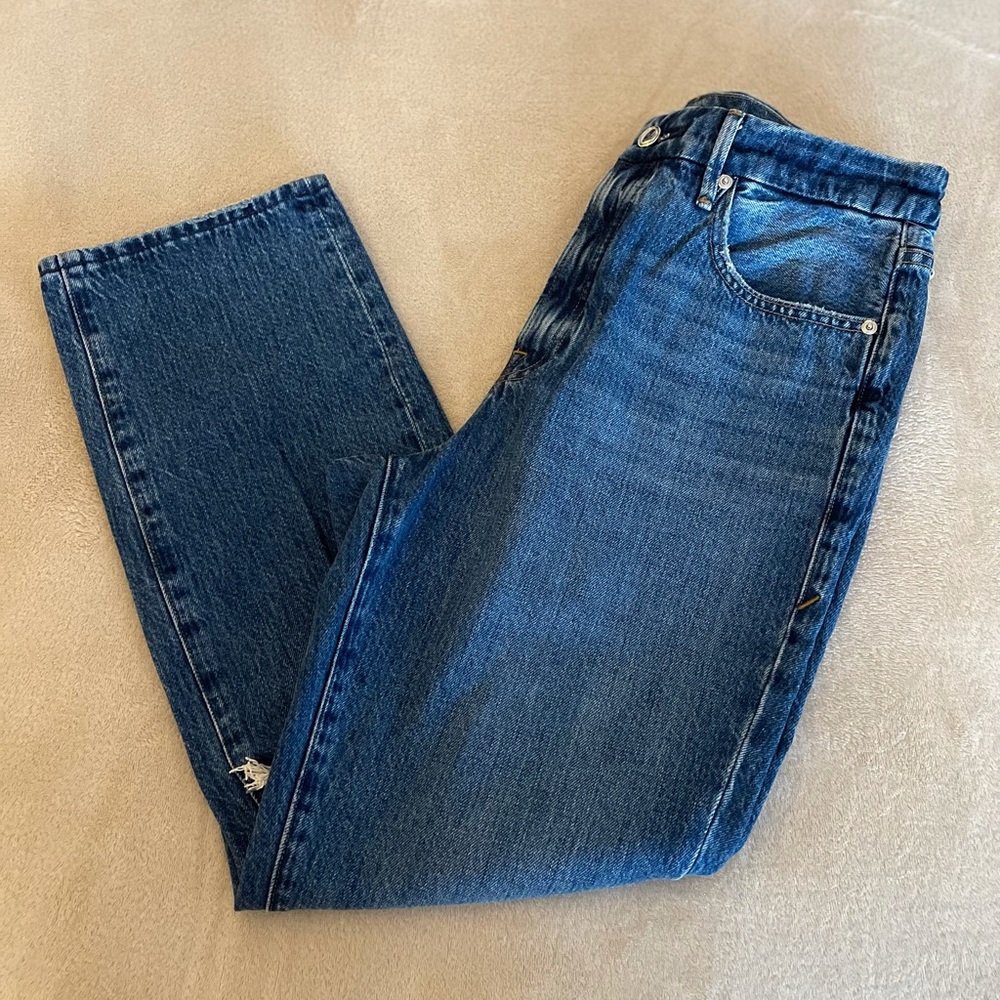 Good American Blue Straight Leg Jeans